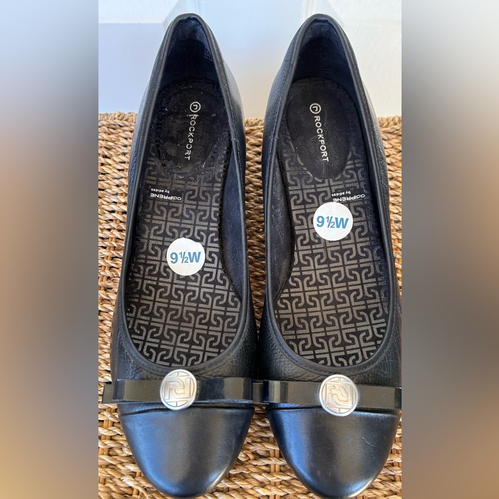 Rockport Women’s Cap Toe‎ Wedges Bow Medallion 9.5 W